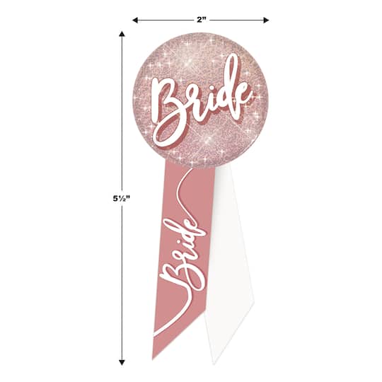 Beistle 5.5" Sparkle Bride Rosette Pins, 2ct.